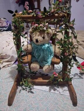 Teddy Bear Jn Pearld And Turquois In Swing